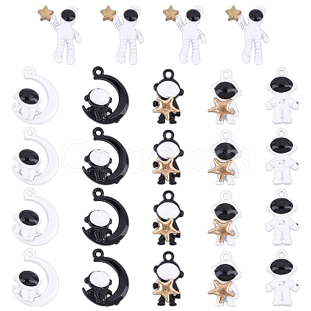 CHGCRAFT 36Pcs 6 Style Baking Painted Alloy Pendants FIND-CA0003-50-1