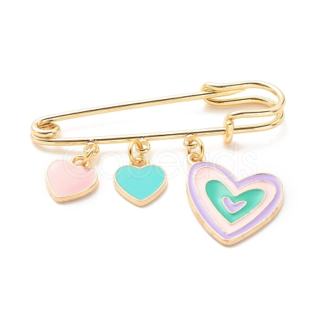 Triple Heart Charm Enamel Brooch JEWB-BR00064-1