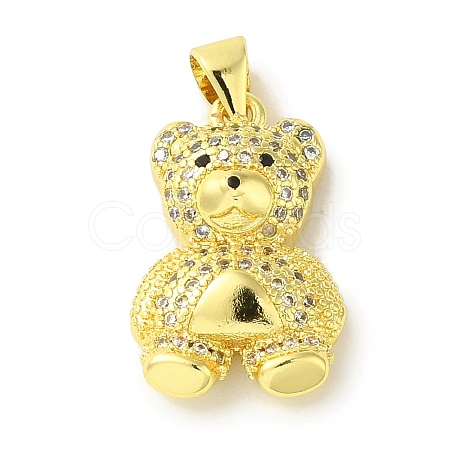 Brass Micro Pave Cubic Zirconia Pendants KK-Z042-30G-05-1