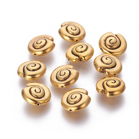 Tibetan Style Alloy Snail Shell Beads TIBEB-5570-AG-FF-1