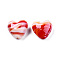 Handmade Lampwork Beads, Pearlized, Red, 16x16x8.5mm, Hole: 1.4mm