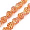 Electroplate Glass Beads Strands, Nuggets, Coral, 13.5~14x13~13.5x10mm, Hole: 1mm, about 45pcs/strand, 24.21 inch(61.5cm)