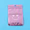 Plastic Zip Lock Bags, Resealable Small Jewelry Storage Bags Self Seal Bags, Top Seal, Rectangle with Smiling Face, Plum, 10x7.5cm