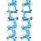 Handmade Lampwork Beads Strands, Frog, Deep Sky Blue, 15x19.5x17mm, Hole: 1.6mm, about 35pcs/strand, 15.98''(40.6cm)