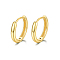 925 Sterling Silver Huggie Hoop Earrings, Round Ring, with S925 Stamp, for Women, Real 18K Gold Plated, 14mm