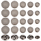 Olycraft 50Pcs 5 Styles 3-Hole Brass Buttons, for Sewing Crafting, Half Round, Gunmetal, 14.5~24.5x9~14mm, Hole: 1.8~2x2~3mm, 10pcs/style