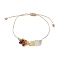 Gemstone Braided Bead Bracelet, Coconut Brown, Inner Diameter: 3 inch(7.5cm)