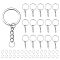 50Pcs Iron Split Key Rings, with 50Pcs Open Jump Rings, Platinum, Split Key Rings: 49mm, Jump Rings: 21 Gauge, 8x0.7mm