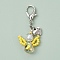 Angel Glass Seed Beads Pendant Decorations, Lobster Clasp Charm for Bag Ornaments, Yellow, 40mm