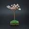 Quartz Crystal Flower Garden Crushed Stone Fortune Tree Ornaments Mini Home Creative Office Decoration Crafts Small Ornaments, 70x55mm