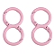 Spray Painted Alloy 8-shaped Keychain Clasps, Spring Buckle DIY Handmade Cartoon Keychain Key Ring Hooks, Pink, 20x36mm