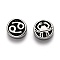 304 Stainless Steel Beads, Flat Round with Twelve Constellations, Antique Silver, Cancer, 10x4mm, Hole: 1.8mm