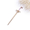 Ancient-Costume Style Alloy Hair Sticks for Women, Glass Sword Hairpin Chopsticks, Light Gold, 205x45mm