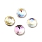 K9 Glass Rhinestone Cabochons, Flat Back & Back Plated, Faceted, Flat Round, Mixed Color, 8x3mm