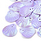 Ornament Accessories, Plastic Paillette/Sequins Beads, AB Color Plated, Shell, Lilac, 19x17.5x1mm, Hole: 1.5mm, about 4500pcs/500g