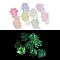 Luminous Acrylic Beads, with Glitter Powder, Glow in the Dark Beads, Lily of the Valley, Mixed Color, 10x12x11mm, Hole: 1mm