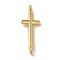 Rack Plating Brass Religion Cross Connector Charms Links, Cadmium Free & Lead Free, Long-lasting Plated, Real 18K Gold Plated, 26x9.5x3.5mm, Hole: 1.5mm