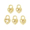 Brass Micro Pave Cubic Zirconia Pendants, Long-Lasting Plated, Real 18K Gold Plated, Cadmium Free & Lead Free, Heart Padlock, Clear, 15x10.5x3mm, Hole: 4.5mm