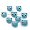 Polymer Clay Beads, Cats, Light Blue, 16mm