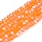 Transparent Glass Beads Strands, Faceted, Frosted, Half AB Color Plated, Rondelle, Dark Orange, 2.9~3.3x2mm, Hole: 0.7mm, about 148~150pcs/strand, 39.5~40cm