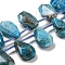 Natural Apatite Beads Strands, Faceted, Teardrop, Top Drilled, 10~18x8~13x3~7mm, Hole: 1mm, about 27pcs/strand, 15.79''~15.98''(40.1~40.6cm)