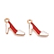 Alloy Enamel Pendants, Light Gold, Lead Free & Cadmium Free, High Heeled Shoes Charm, FireBrick, 19.5x10x1mm, Hole: 1.6mm