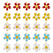 HOBBIESAY 50Pcs 5 Colors Alloy Enamel Pendants, Light Gold, Flower with Smiling Face Charm, Mixed Color, 21.5x18x1.5mm, Hole: 2mm, 10pcs/color