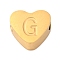 Ion Plating(IP) Tarnish Resistant 304 Stainless Steel Beads, Heart with Letter, Golden, Letter G, 7x8x3mm, Hole: 2mm