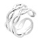 Titanium Steel Infinity Open Cuff Rings for Men Women, Stainless Steel Color