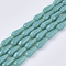 Opaque Solid Color Glass Beads Strands, Imitation Jade, Faceted, Teardrop, Light Sea Green, 9~10x4mm, Hole: 1mm, about 70~72pcs/Strand, 63~67cm