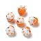 Handmade Lampwork Bumpy Beads, Ice Cream Cake, Dark Orange, 12~13x10.5~13x10.5~13mm, Hole: 1.2~1.6mm