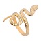 Snake Stainless Steel Open Cuff Ring for Women, Golden