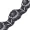 Nylon Lace Trim, for Jewelry Making, Flower Pattern, Black, 1-3/4 inch(44mm), about 5.47 Yards(5m)/Bag