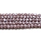 Opaque Solid Color Electroplate Glass Beads Strands, Pearl Luster Plated, Faceted, Bicone, Medium Purple, 4x4mm, Hole: 0.8mm, about 82~85pcs/strand, 12.01~12.2 inch(30.5~31cm)