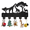 Wood & Iron Wall Mounted Hook Hangers, Decorative Organizer Rack, with 2Pcs Screws, 5 Hooks for Bag Clothes Key Scarf Hanging Holder, Giraffe, 200x300x7mm.