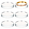 Transparent Glass Display Pedestals, Flat Round, Clear, 8x1.45cm