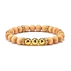 4Pcs 4 Style Synthetic Watermelon Stone & Hematite & Wood Beaded Stretch Bracelets Set BJEW-JB07625-3