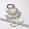 Heart Beads Stretch Bracelet for Girl Women BJEW-JB07184-3