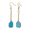 Nuggets Synthetic Turquoise Dangle Earrings EJEW-JE05683-01-1