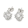 Brass Micro Pave Cubic Zirconia Ear Studs EJEW-P261-19P-1