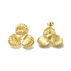 Ion Plating(IP) 304 Stainless Steel Flower Stud Earrings for Women EJEW-U027-03G-1