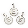 304 Stainless Steel with White Shell Pendants STAS-G268-01E-P-1