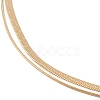 316 Stainless Steel Round Snake and Herringbone Chains Double Layer Necklace for Women Men NJEW-C025-01G-2