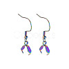 Rainbow Color 304 Stainless Steel Earring Hooks STAS-N098-023-2