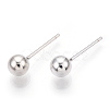 925 Sterling Silver Round Ball Stud Earrings STER-T005-01F-4