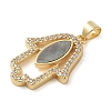 Brass Micro Pave Clear Cubic Zirconia Pendant KK-I712-60G-01-2