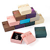 Magibeads 12Pcs 6 Colors Square with Bowknot Pattern Cardboard Jewelry Boxes CON-MB0001-08-1
