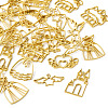 Pandahall 26Pcs 13 Styles Castle & Star Wing & Dress & Heart Alloy Open Back Bezel Pendants FIND-TA0002-93-10