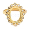 Rack Plating Oval Brass Micro Pave Cubic Zirconia Adjustable Ring Components KK-Q819-10G-2