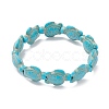 Dyed Synthetic Turquoise Tortoise Beaded Stretch Bracelet for Kids BJEW-JB09389-02-1